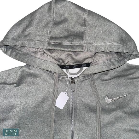 Nike Therma-Fit Swoosh Full Zip Hoodie Gray Men’s Medium Embroidered Logo NEW - Picture 6 of 9